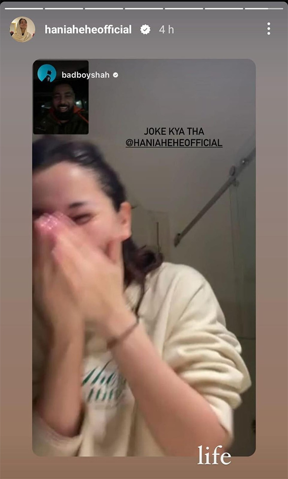 Badshah FaceTimes Pakistani actress Hania Aamir amid dating rumours, asks her: “Joke kya tha?” 
