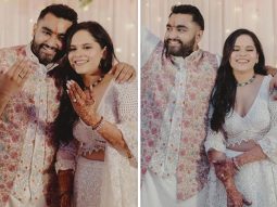 Jawan actor Viraj Ghelani and girlfriend Palak Khimavat stun in white as they announce their engagement