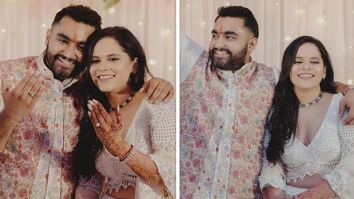 Jawan actor Viraj Ghelani and girlfriend Palak Khimavat stun in white as they announce their engagement