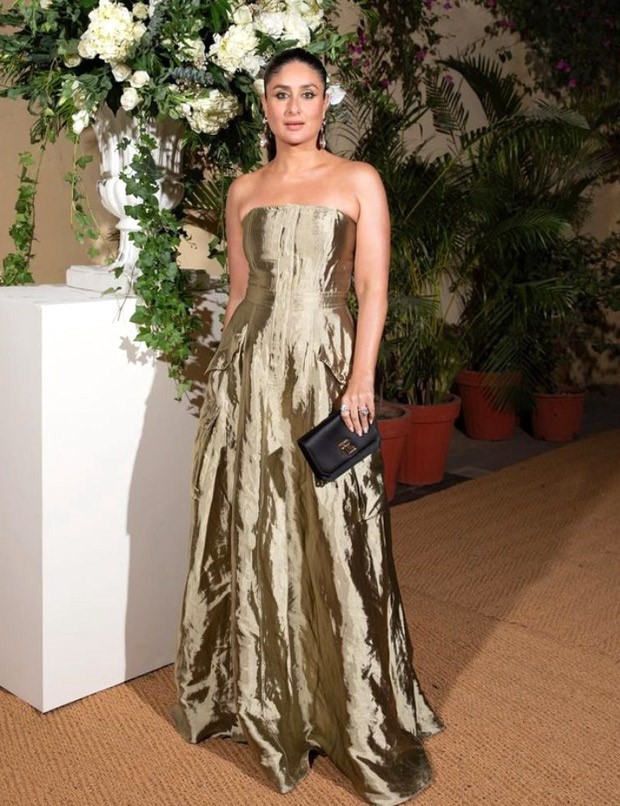 Kareena Kapoor Khan is gracefully redefining glamour as she dons a strapless golden dress by Ralph Lauren