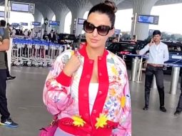 Nora Fatehi strikes a pose for paps at the airport
