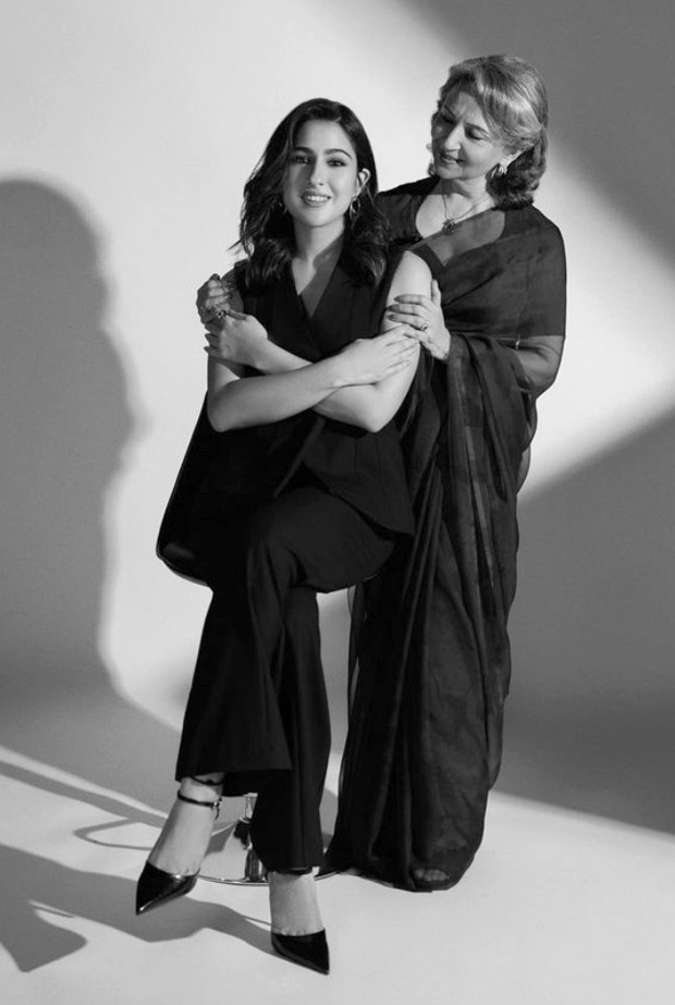 Sara Ali Khan and Sharmila Tagore lend their charm to a timeless photoshoot, adorned in black ensembles