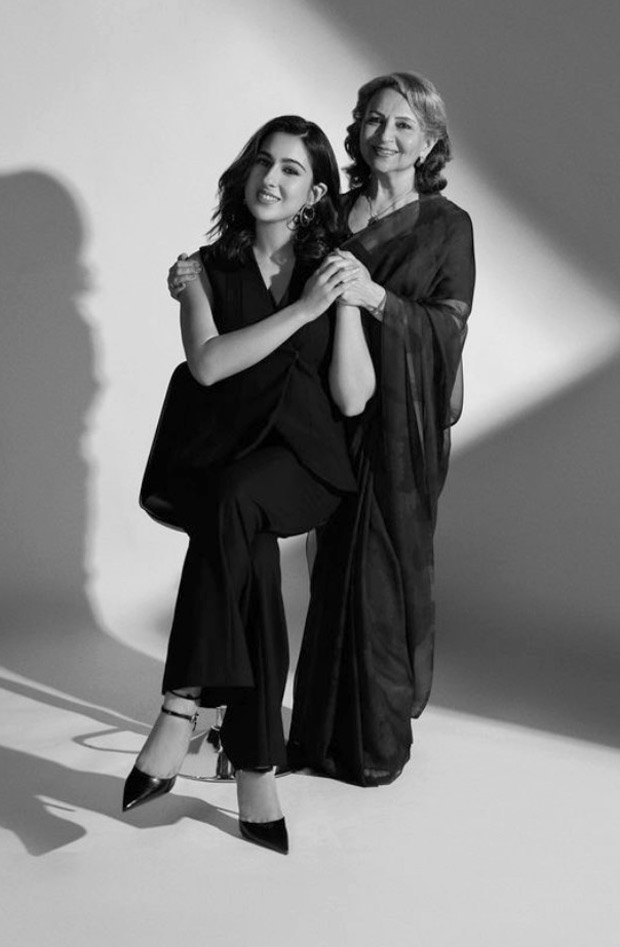 Sara Ali Khan and Sharmila Tagore lend their charm to a timeless photoshoot, adorned in black ensembles