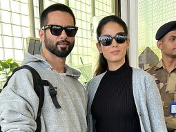 Shahid Kapoor & Mira Kapoor twin in grey at the airport