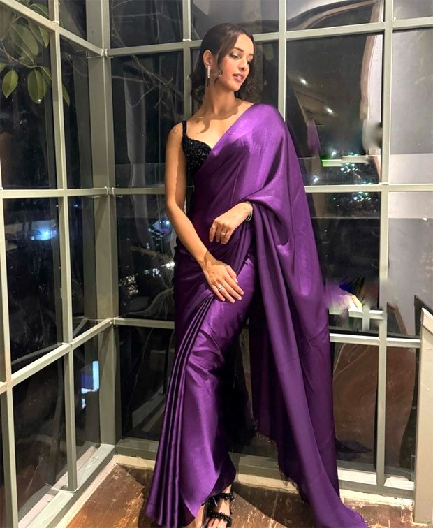 Triptii Dimri makes a chic case for a purple statement satin saree perfect for the wedding season