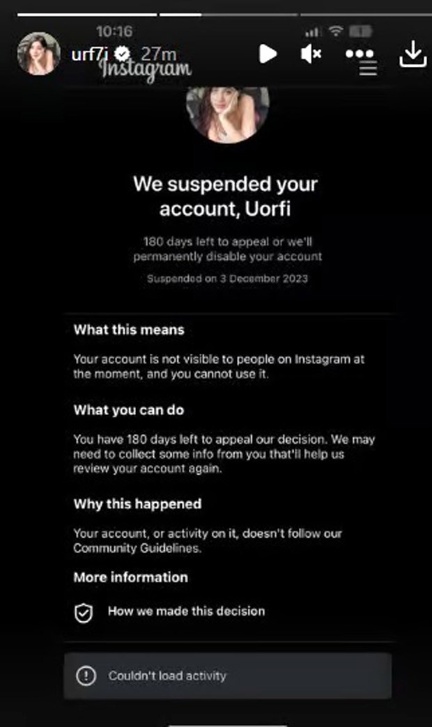 Uorfi Javed's Instagram account suspended, regained access after error