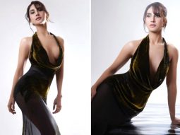 Vaani Kapoor’s choice of a sheer velvet gown with a plunging cowl neckline is the perfect dress to make a lasting impression during the party season