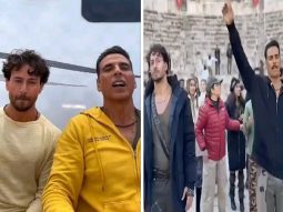Akshay Kumar and Tiger Shroff celebrate the Ayodhya consecration ceremony on the sets of Bade Miyan Chote Miyan