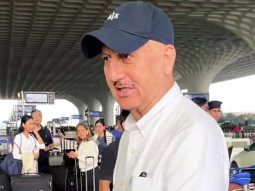 Anupam Kher greets Namaste to paps as he gets clicked at the airport