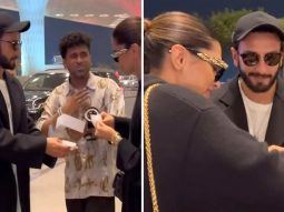 Deepika Padukone cuts a birthday cake with paparazzi at the Mumbai airport; Ranveer Singh’s loving look melts hearts, watch