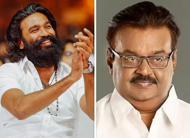Dhanush pays tribute to Captain Vijayakanth at the Captain Miller audio launch event
