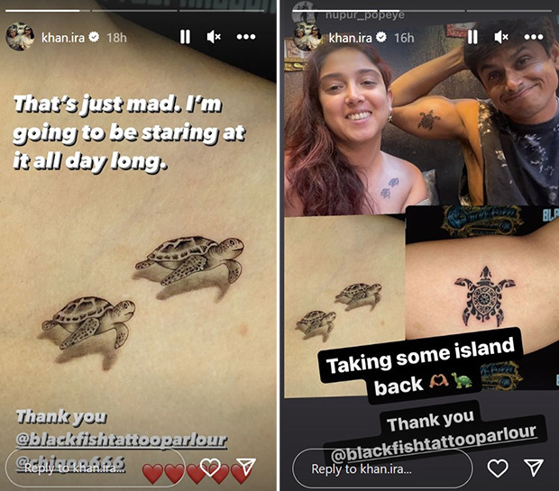 Ira Khan and Nupur Shikhare seal love with matching turtle tattoos; see pics