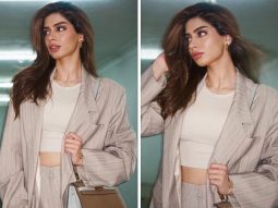 Khushi Kapoor in neutral striped pantsuit brings major boss woman energy