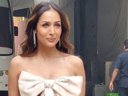 Malaika Arora shines in a black shimmery dress as she poses for paps