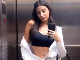 Nora Fatehi keeps it monochrome sporty chic in black bralette and white shorts