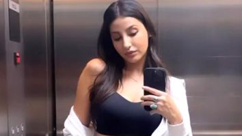 Nora Fatehi keeps it monochrome sporty chic in black bralette and white shorts