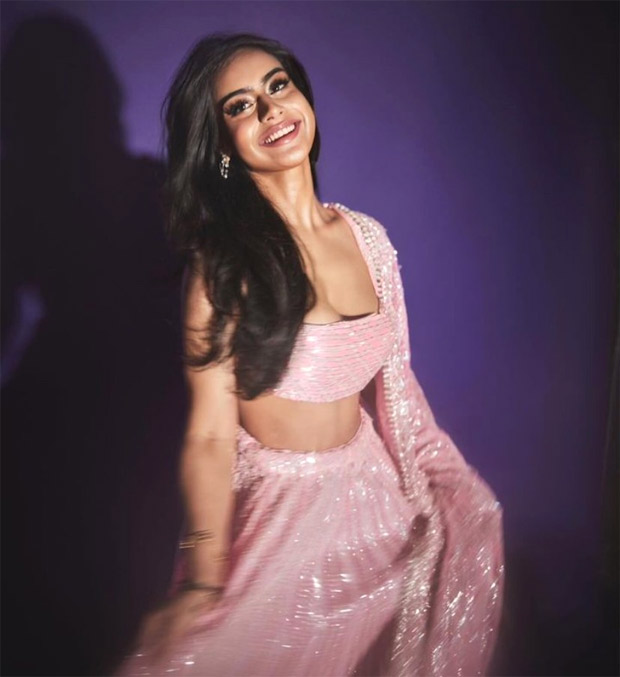 Nysa Devgn turns into a desi barbie wearing a pink sequin Manish Malhotra lehenga