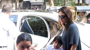 Photos: Kareena Kapoor Khan, Karisma Kapoor, Taimur Ali Khan, Jeh Ali Khan snapped outside a restaurant in Bandra
