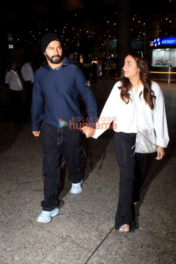 Photos: Varun Dhawan and Natasha Dalal snapped at the airport