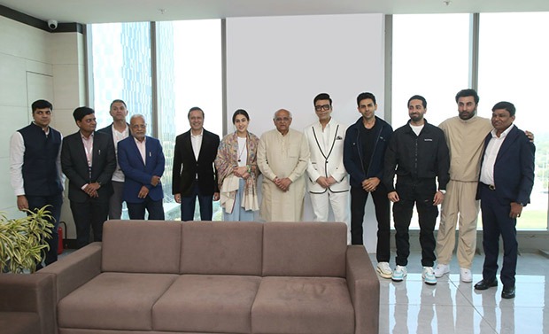 Ranbir Kapoor, Sara Ali Khan, Kartik Aaryan, Karan Johar, Ayushmann Khurrana pose with Gujarat Chief Minister Bhupendra Patel, see photos