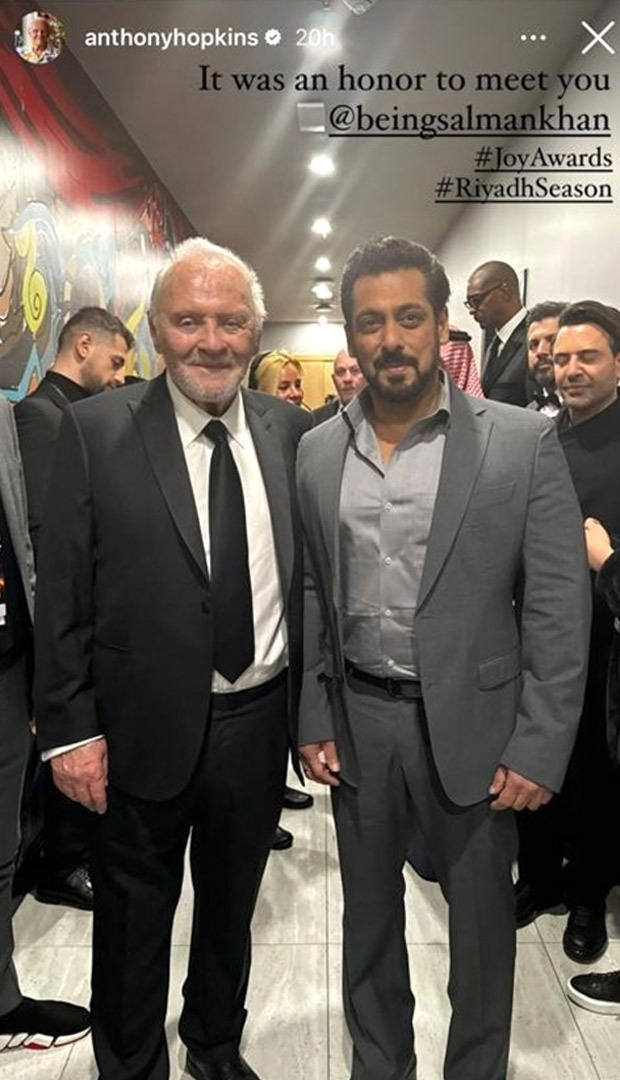 Salman Khan receives love from Anthony Hopkins; latter says, "It was an honor to meet you"