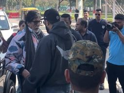 Senior & Junior Bachchan hug each other at the airport