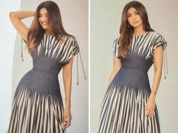 Shilpa Shetty makes stripes look sassy in blue & white striped dress worth Rs.2.46 Lakh for Indian Police Force promotions