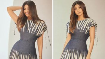 Shilpa Shetty makes stripes look sassy in blue & white striped dress worth Rs.2.46 Lakh for Indian Police Force promotions