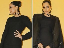 Sonam Kapoor exudes elegance in a midi dress paired with a statement Prada black feathery jacket worth Rs. 3.97 lakh