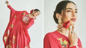 Sonam Kapoor is imparting a sense of spring even in winters by wearing her red floral Anarkali