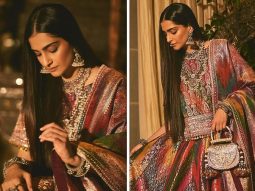 Sonam Kapoor looks opulent in outfit made from vintage Banarasi saree with antique embroidery and jewellery – a fusion of history and style