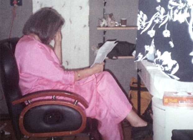 Zeenat Aman snapped during vanity van reading session; see pic
