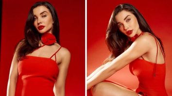 Amy Jackson sets hearts on fire in red mini dress during Crakk promotions on Valentine’s Day