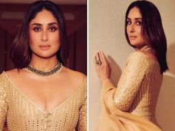 Kareena Kapoor Khan looks every bit of an ethnic diva in beige Anarkali by Abu Jani Sandeep Khosla at Dadasaheb Phalke International Film Festival Awards