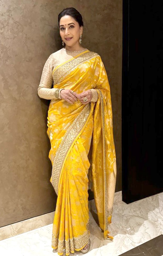 Madhuri Dixit Continues Her Stylish Saree Streak In Glorious Yellow 