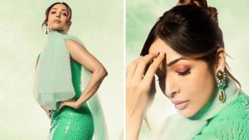 Malaika Arora turns heads in a green sequinned figure-hugging gown accessorized with a sheer scarf Malaika Arora turns heads in a green sequinned figure-hugging gown accessorized with a sheer scarf