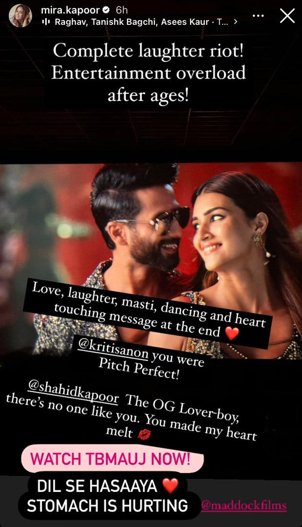 Mira Rajput reviews Shahid Kapoor starrer Teri Baaton Mein Aisa Uljha Jiya; calls it ‘complete laughter riot’: “The OG Lover-Boy, there’s no one like you” Mira Rajput reviews Shahid Kapoor starrer Teri Baaton Mein Aisa Uljha Jiya; calls it ‘complete laughter riot’: “The OG Lover-Boy, there’s no one like you”