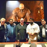 Mohanlal watches Barroz at Sony Studios in Hollywood with music composer Mark Kilian and theatre actor Jonathan Miller, see pic