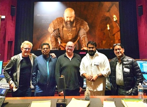 Mohanlal watches Barroz at Sony Studios in Hollywood with music composer Mark Kilian and theatre actor Jonathan Miller, see pic