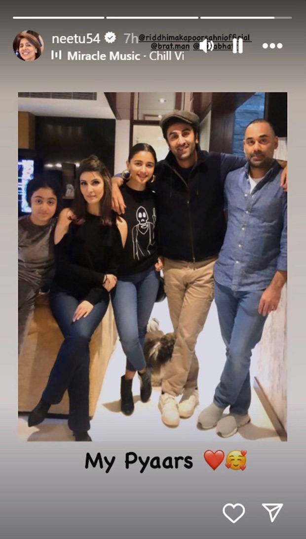 Kapoor Family: Neetu Kapoor's Valentine's Day photo features Ranbir, Riddhima, Alia Bhatt, Bharat, and Samara