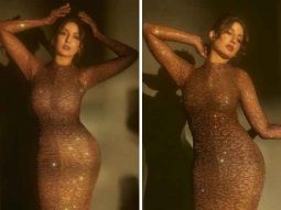 Nora Fatehi brings dash of sparkle to Crakk promotions in brown body con gown