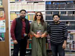 Photos: Huma Qureshi snapped signing copies of her first novel, Zeba: An Accidental Superhero, for her fans in a Delhi bookstore