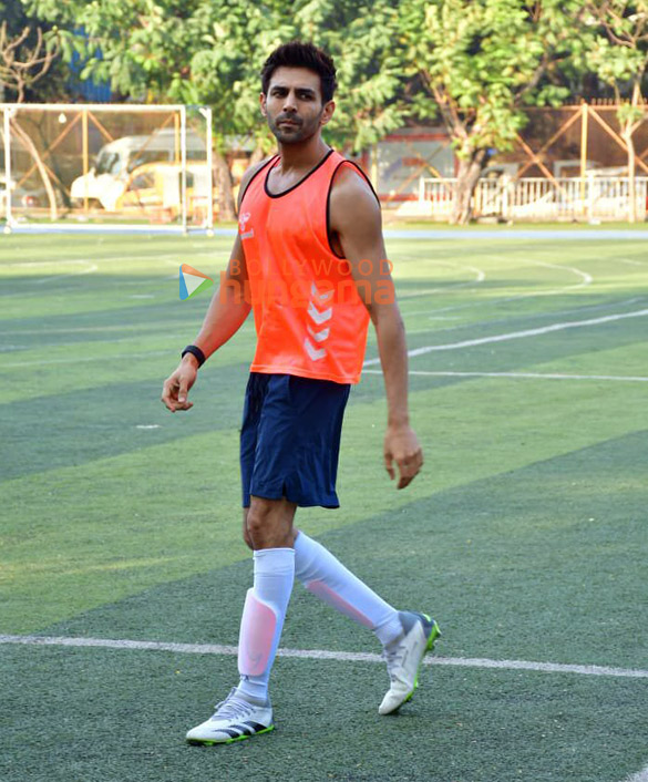 Photos: Kartik Aaryan, Abhimanyu Dassani and Aparshakti Khurana snapped at all-star FC football match in Juhu