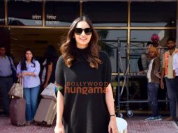 Photos: Manushi Chhillar and Manish Malhotra snapped at Jamnagar airport
