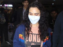 Preity Zinta gets clicked by paps at the airport in a comfy casual outfit