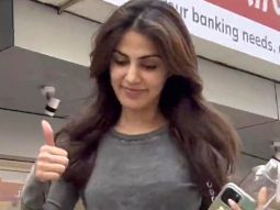 Rhea Chakraborty greets paps as she gets clicked post workout session