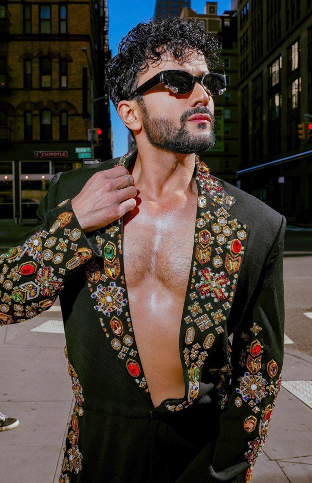 Sahil Salathia kicks off New York Fashion Week in Abu Jani Sandeep Khosla's black jumpsuit adorned with elegant stones