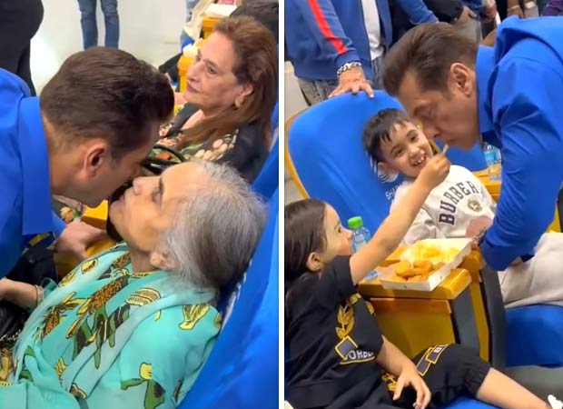 Salman Khan gets kisses from his mother, niece Ayat feeds him fries at opening ceremony of Celebrity Cricket League in Sharjah, watch