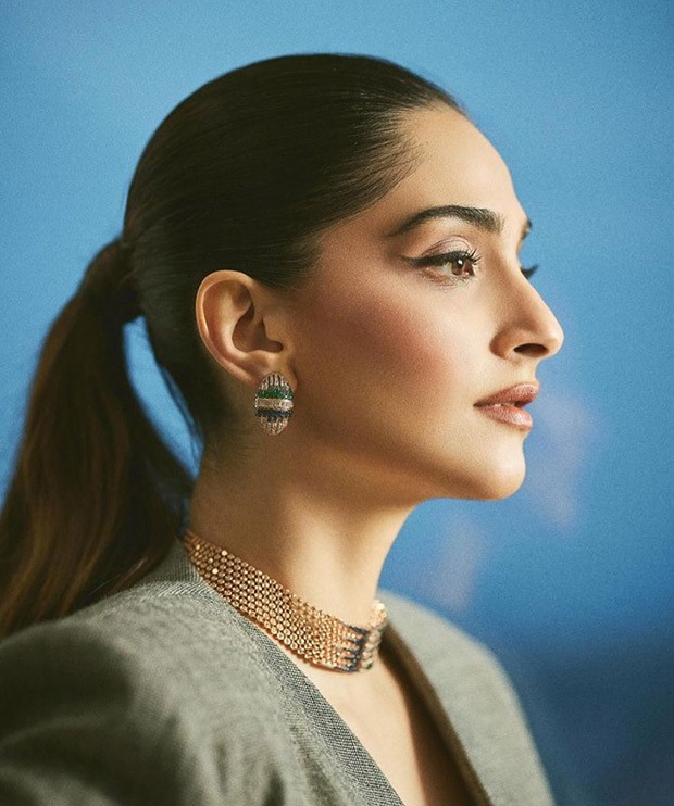 Sonam Kapoor shines in chic elegance at the jewellery event, donning a striking black tube top and flowing pleated skirt