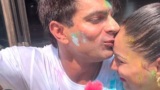Adorable! Devi is all excited about celebrating Holi with mom & dad, Bipasha Basu & Karan Singh Grover